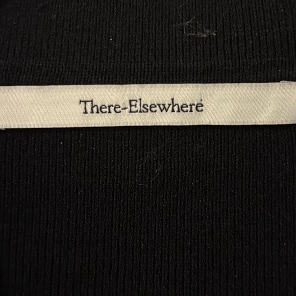 There-Elsewhere Black Collared Compact Knit Top S/M - Picture 2 of 11
